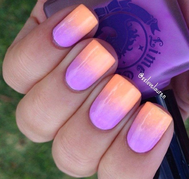 Feminine Square Ombre Nail Designs For Women