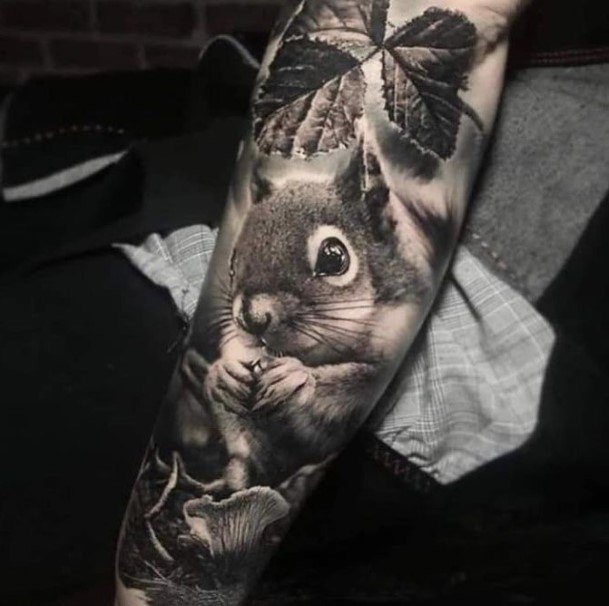 Feminine Squirrel Tattoo Designs For Women