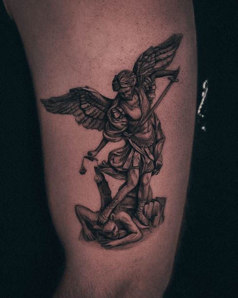 Feminine St Michael Tattoo Designs For Women