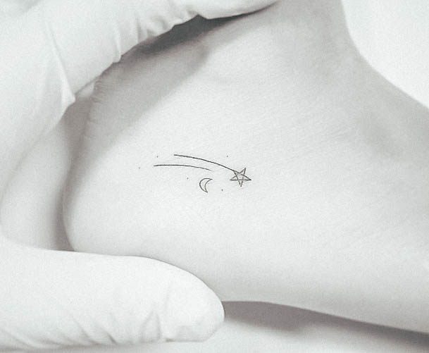 Feminine Star Tattoo Designs For Women Ankle Foot