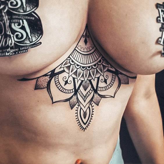 Feminine Sternum Tattoo Designs For Women