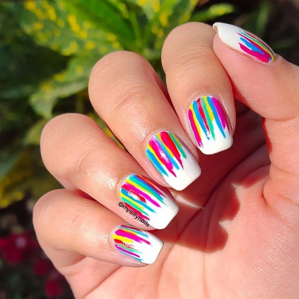 Feminine Striped Nail Designs For Women