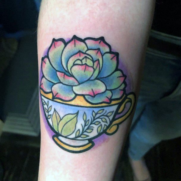 Feminine Succulent Tattoo Designs For Women