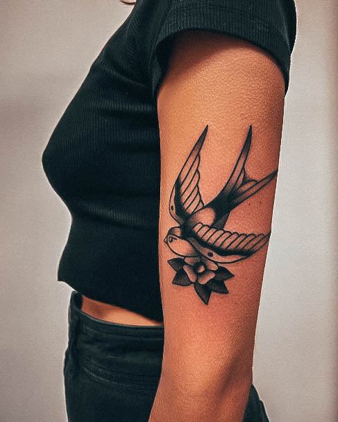 Feminine Swallow Tattoo Designs For Women