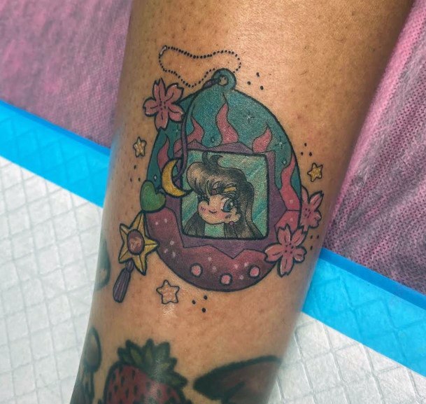 Feminine Tamagotchi Tattoo Designs For Women