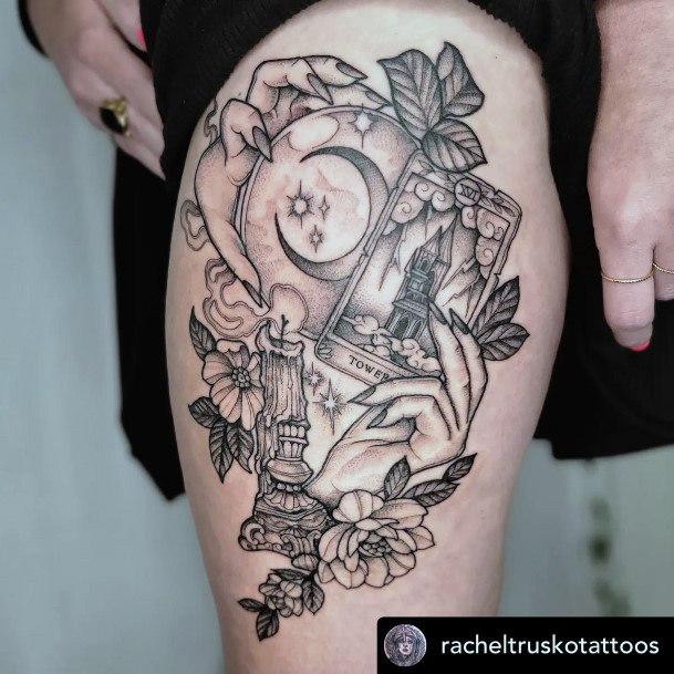 Feminine Tarot Card Tattoo Designs For Women