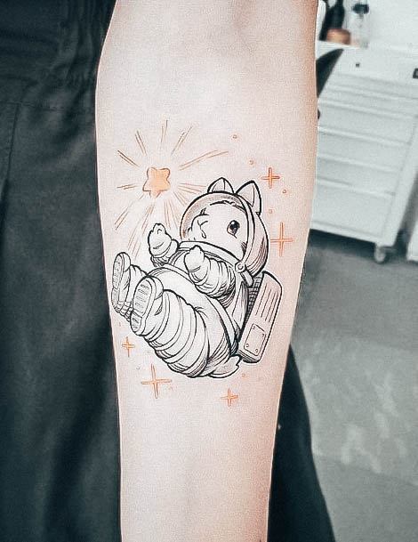 Feminine Tattoos For Women Astronaut