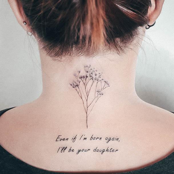 Feminine Tattoos For Women Back Of Neck