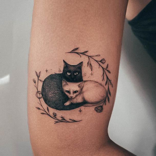 Feminine Tattoos For Women Black Cat