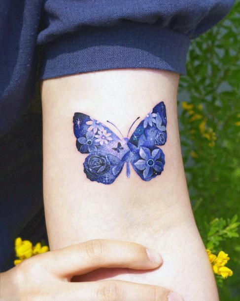 Feminine Tattoos For Women Butterfly Flower