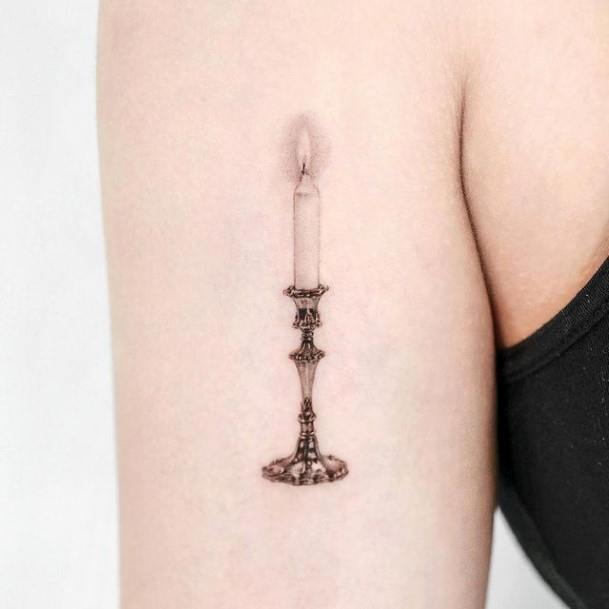 Feminine Tattoos For Women Candle