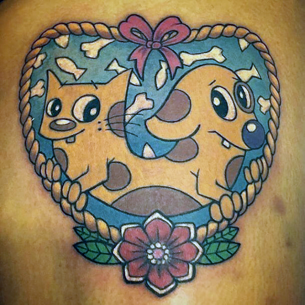 Feminine Tattoos For Women Catdog