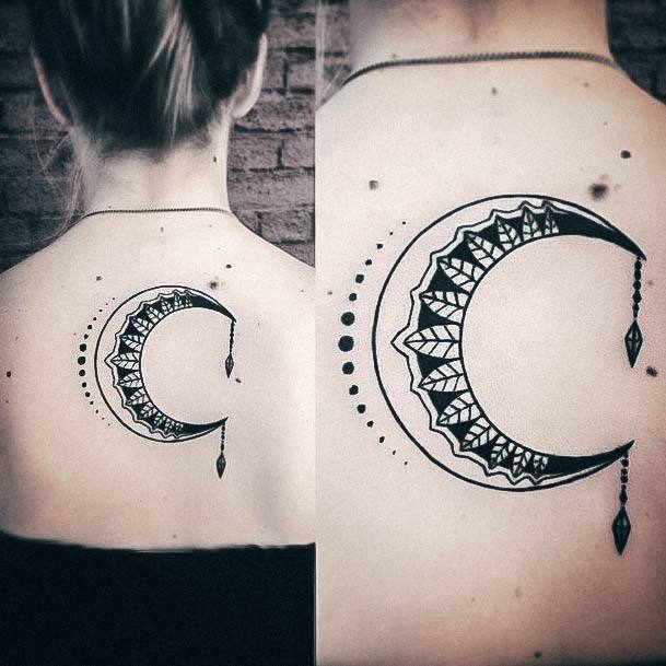 Feminine Tattoos For Women Cresent Moon