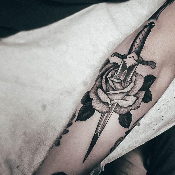Feminine Tattoos For Women Dagger