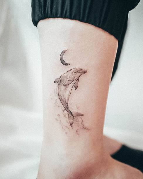 Top 100 Best Dolphin Tattoos For Women - Aquatic Mammal Design Ideas