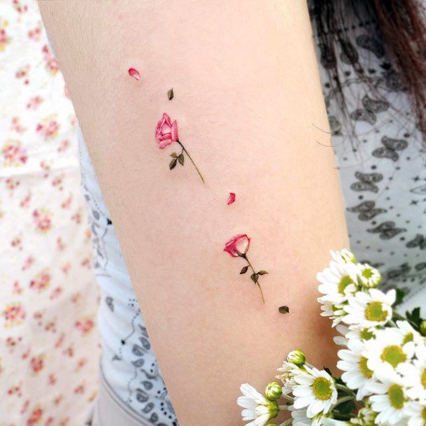 Feminine Tattoos For Women Flower Petal