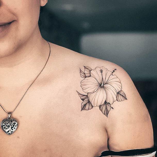 Feminine Tattoos For Women Flower Shoulder