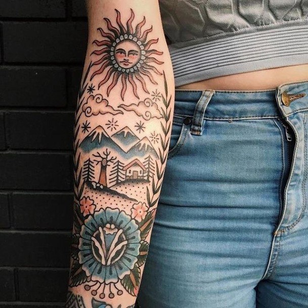 Feminine Tattoos For Women Forearm Sleeve