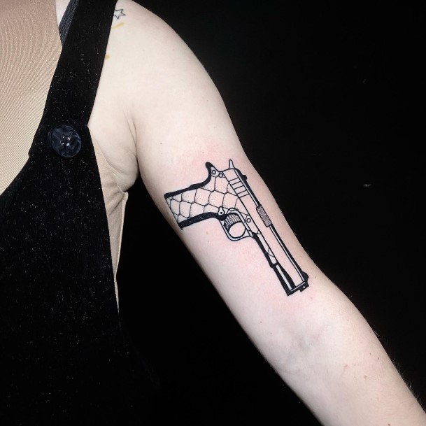 Feminine Tattoos For Women Gun