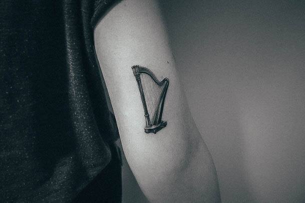 Feminine Tattoos For Women Harp