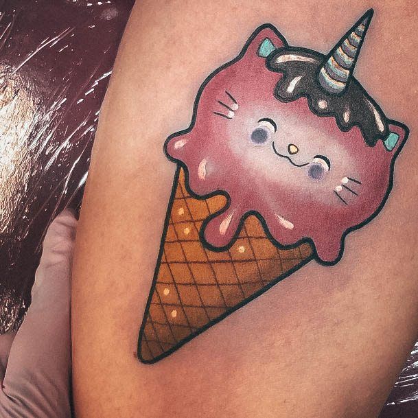 Feminine Tattoos For Women Ice Cream