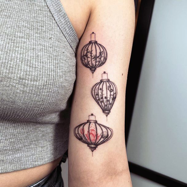 Feminine Tattoos For Women Lantern