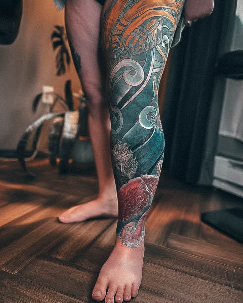 Feminine Tattoos For Women Leg Sleeve