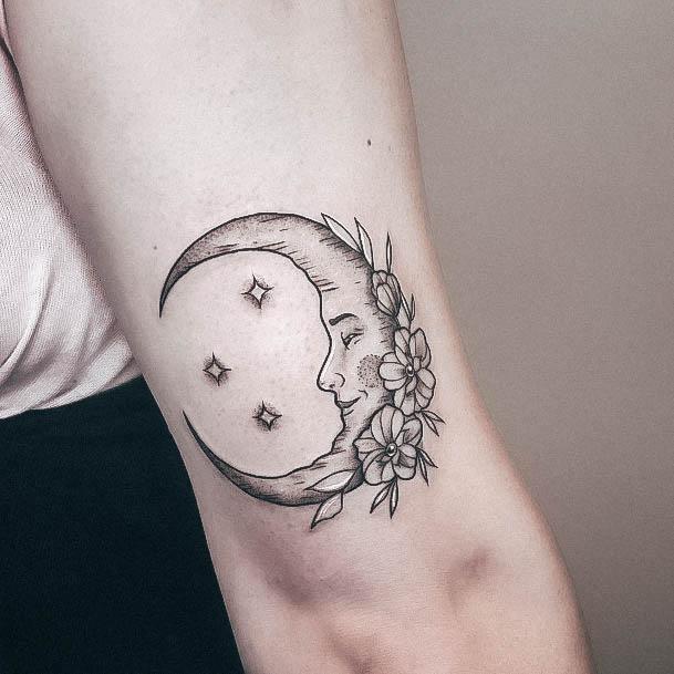 Feminine Tattoos For Women Moon