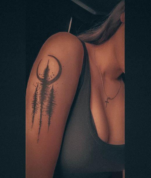 Feminine Tattoos For Women Pine Tree