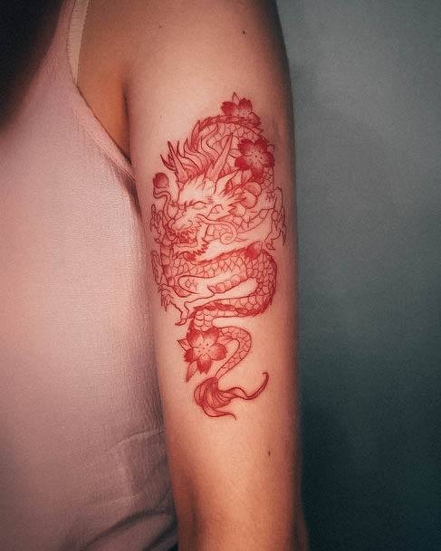 Feminine Tattoos For Women Red Dragon