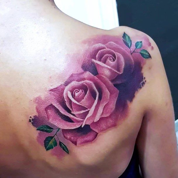 Feminine Tattoos For Women Rose Shoulder