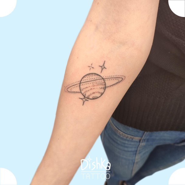 Feminine Tattoos For Women Saturn