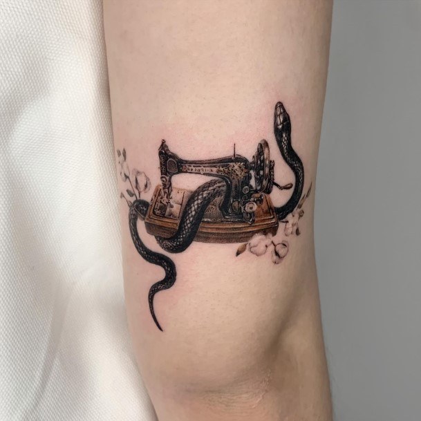 Feminine Tattoos For Women Sewing Machine