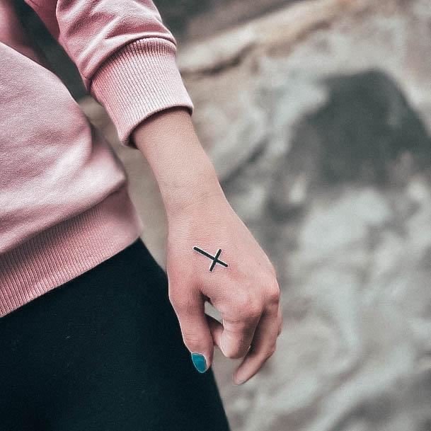 Feminine Tattoos For Women Small Cross