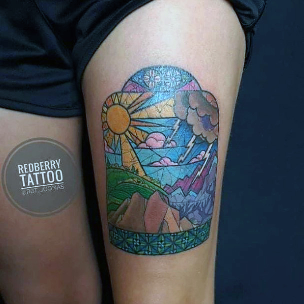 Feminine Tattoos For Women Stained Glass