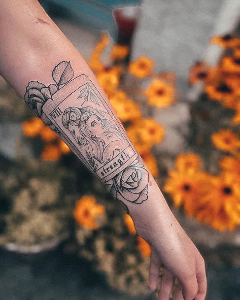 Feminine Tattoos For Women Strength