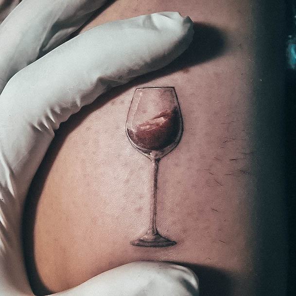 Feminine Tattoos For Women Wine Glass