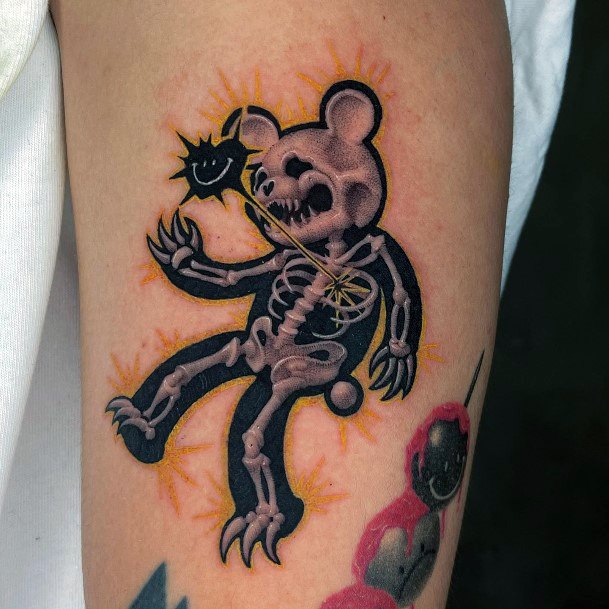 Feminine Teddy Bear Tattoo Designs For Women
