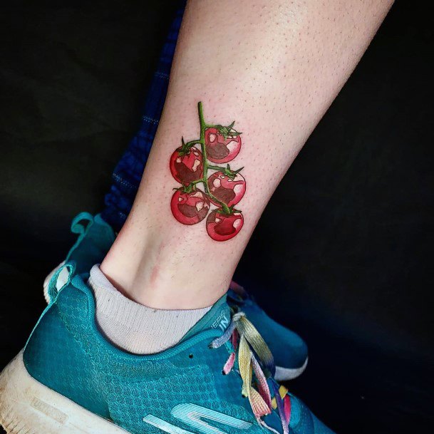 Feminine Tomato Tattoo Designs For Women