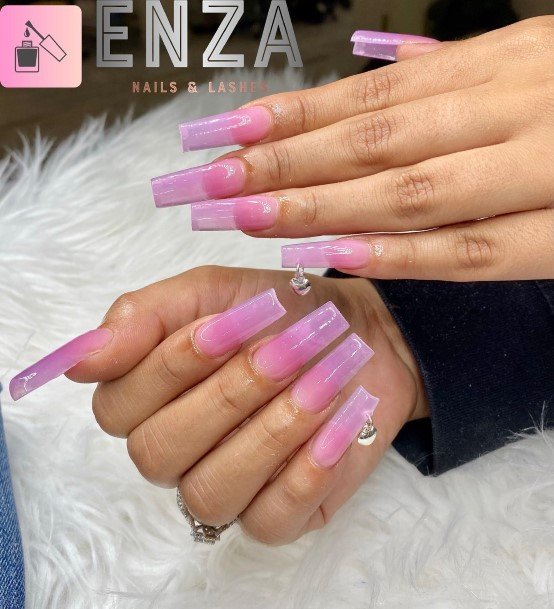 Feminine Translucent Pink Nail Designs For Women