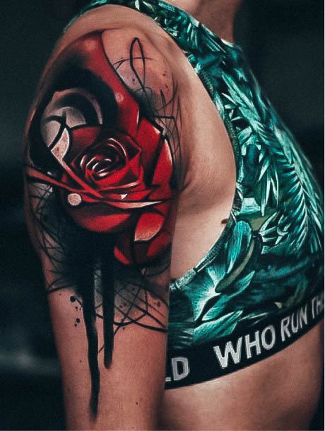 Feminine Trash Polka Tattoo Designs For Women