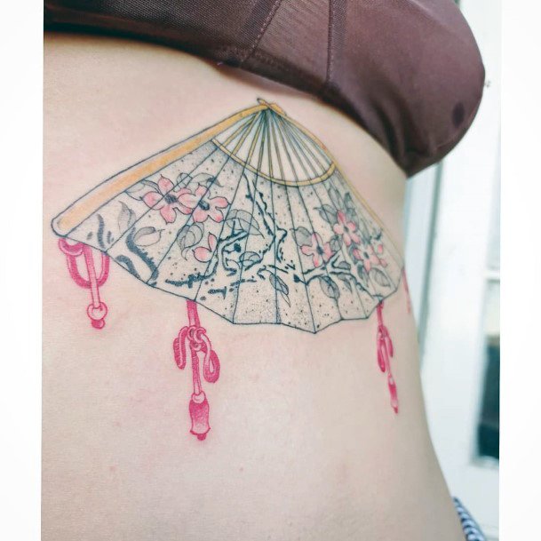 Feminine Uchiwa Tattoo Designs For Women