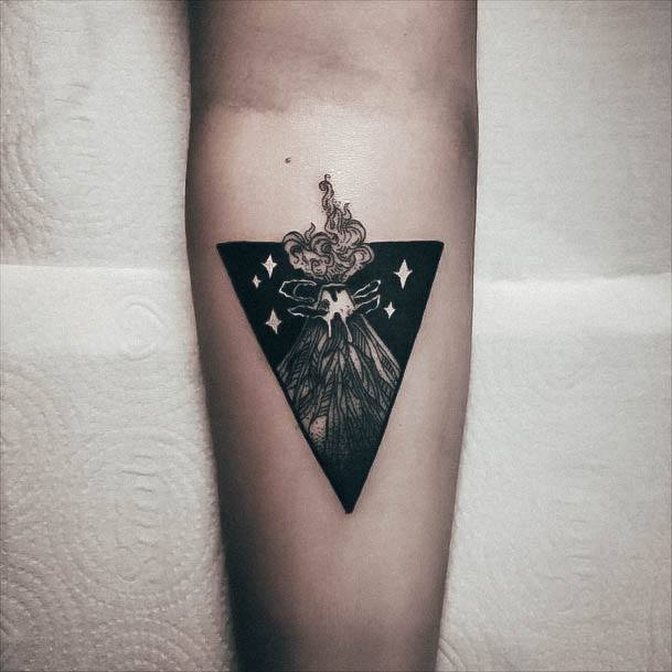 Feminine Volcano Tattoo Designs For Women