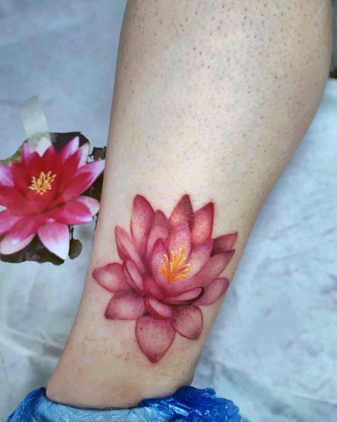 Feminine Water Lily Tattoos Women