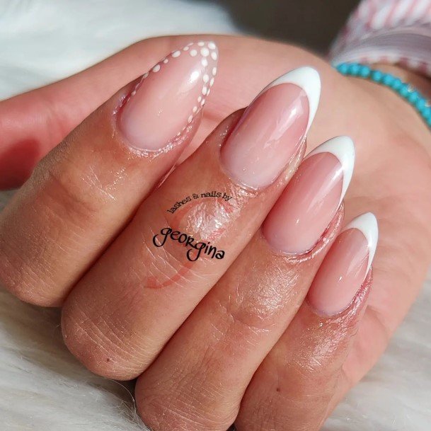 Feminine White French Nail Designs For Women