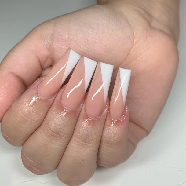 Feminine White Square Nail Designs For Women