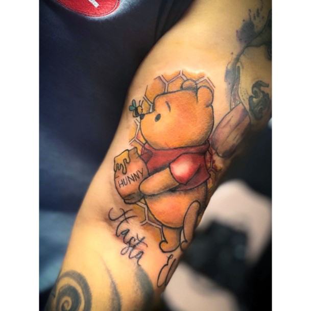 Feminine Winnie The Pooh Tattoo Designs For Women