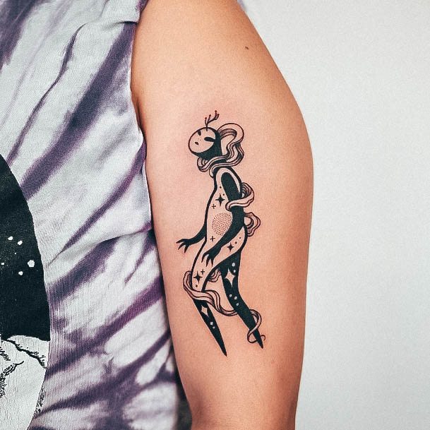 Feminine Womens Alien Tattoo