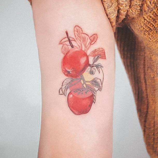 Feminine Womens Apple Tattoo