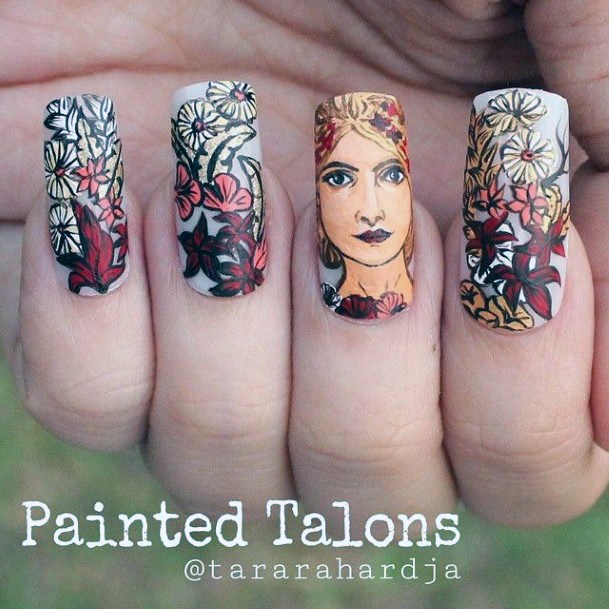 Feminine Womens Art Nouveau Nail